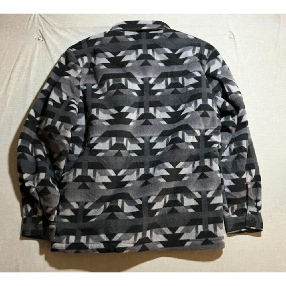 Unionbay Aztec Button Up Shacket  Adult Large Gray Sherpa Lined Long Sleeve Mens - Picture 7 of 12